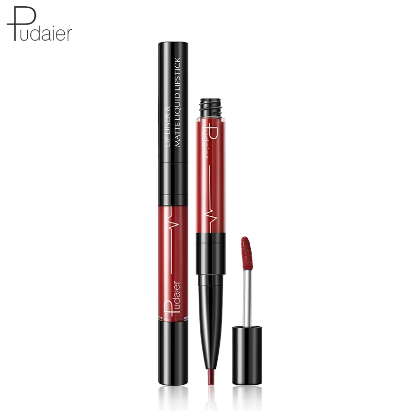 Waterproof Matte Finish Easy Makeup Smooth Texture Waterproof Lipstick For All Occasions Makeup Double-headed Design Lipstick