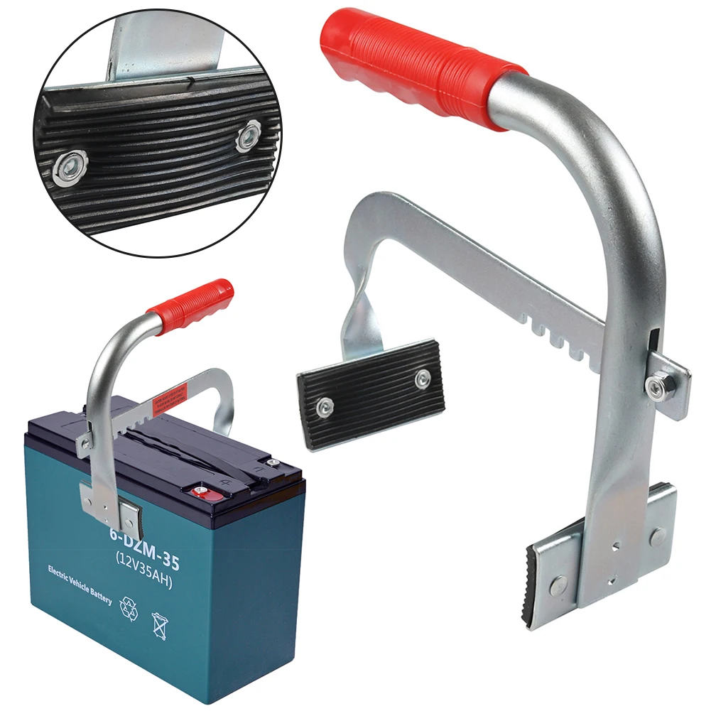 Portabatteria per sollevatore Portabatteria per auto a larghezza regolabile con cuscinetti in gomma Portabatteria per carichi pesanti Strumento per la rimozione della batteria per auto