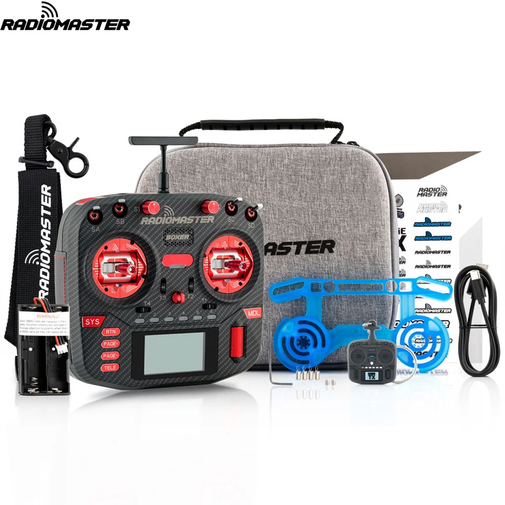 RadioMaster Boxer Max ExpressLRS 2.4G 16ch Transmitter Remote Control With CNC AG01 Hall Gimbals Carbon Fiber