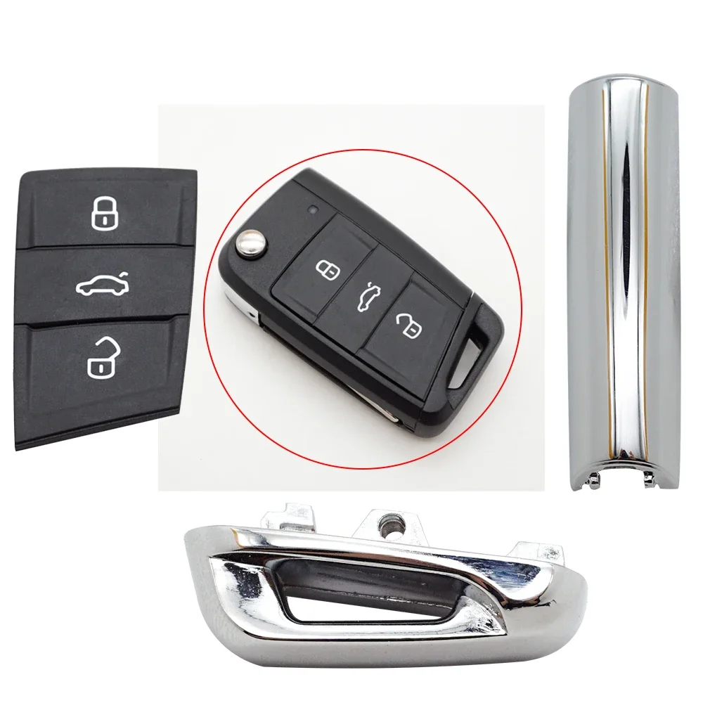 Cocolockey Błyszcząca Metalowa Nakładka na Kluczyk do Vw Golf 7 MK7, Skoda Octavia A7, Seat, Metalowa Część do Pilotów Bezkluczykowych do Golfa Mk7