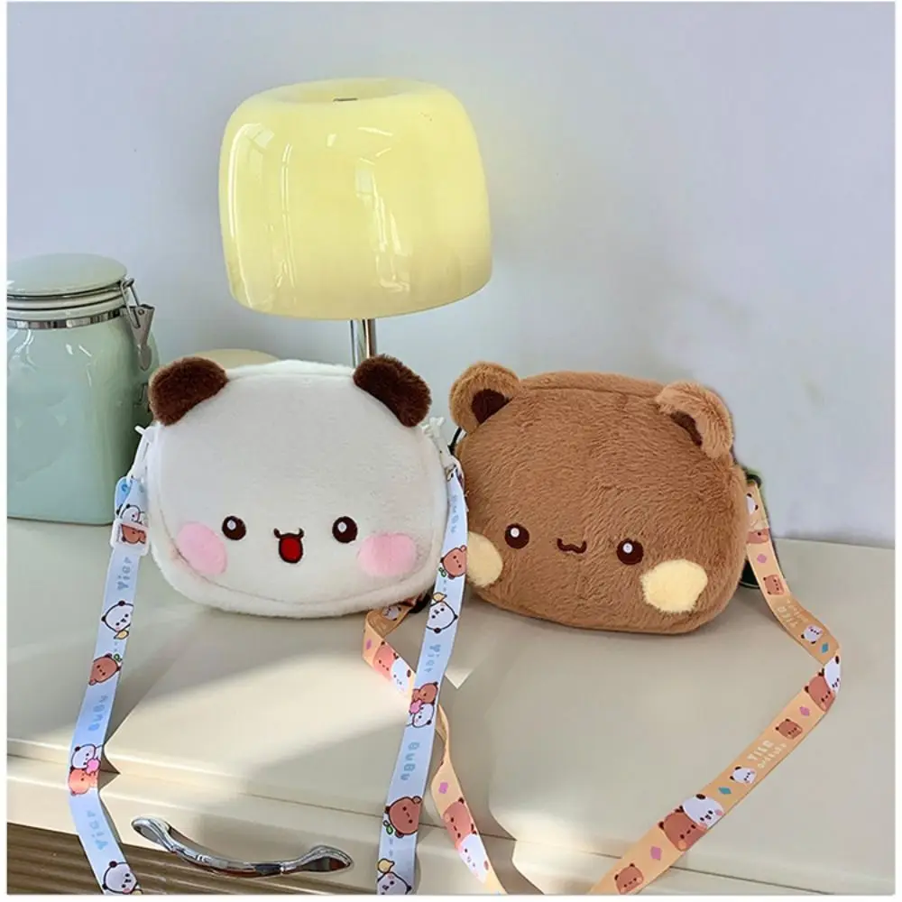 

Cute Anime Bear Crossbody Bag Cartoon Storage Wallet Soft Fluffy Purse Women Girls
