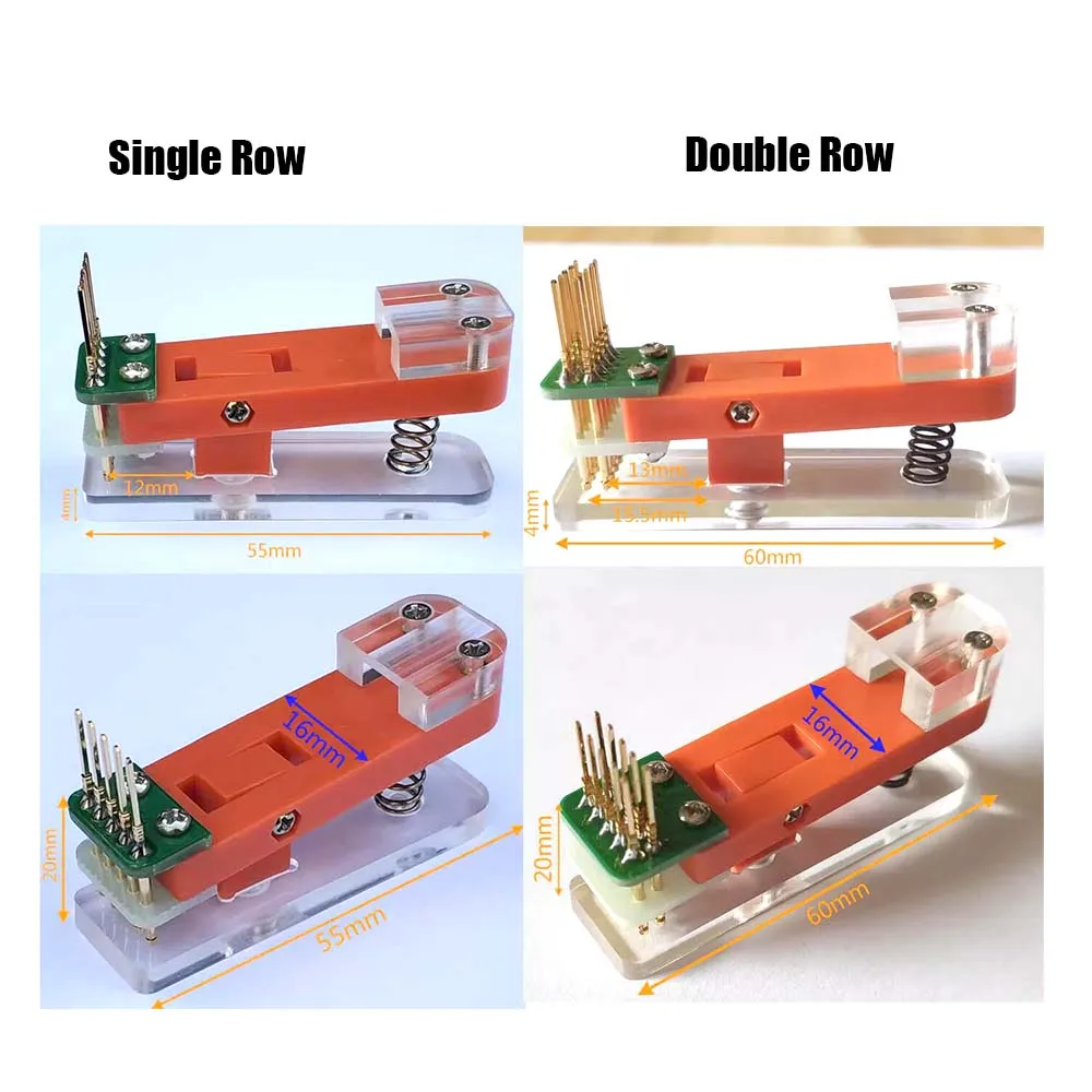Imagem -03 - Suporte de Teste Pcb Clip Clamp Fixture Download Programming Burning Jtag Probe Pin 254 Milímetros 20 Milímetros 127 Milímetros 3p 4p 5p 6p 7p 8p Cabo 10p