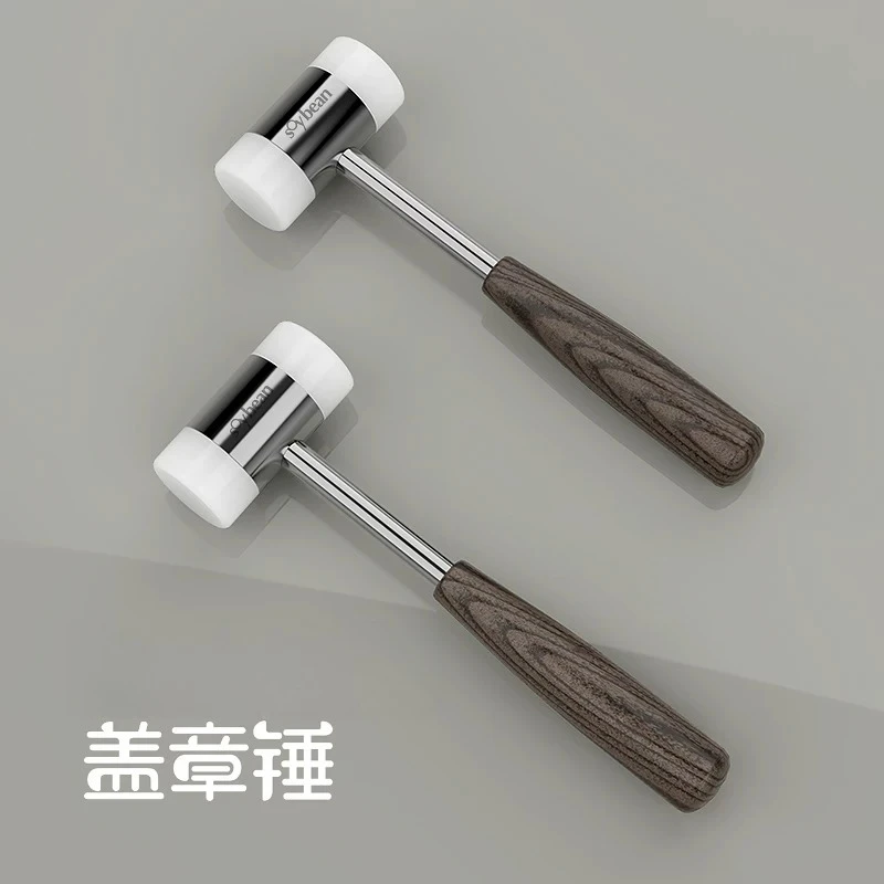 Wooden Soap Stamp Mallet Handmade Soap Making Hammer Embossing Craft Tool for DIY Workshop