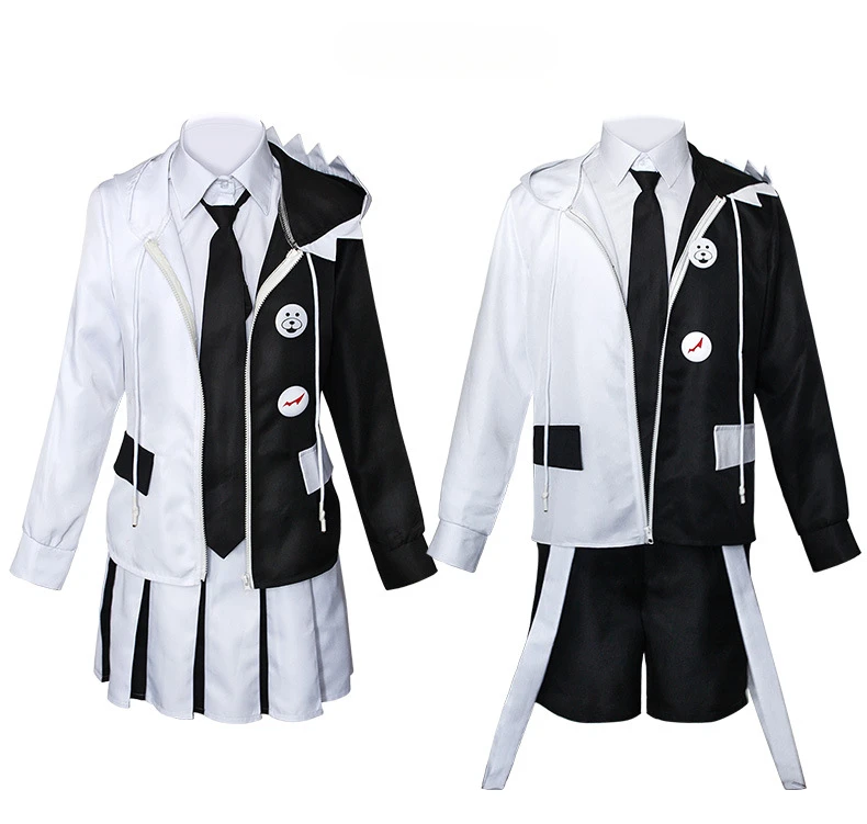 

Stylish Black & White Bear Cosplay Costume Set - Anime Game-Inspired Outfit with Bow Tie Halloween Costumes
