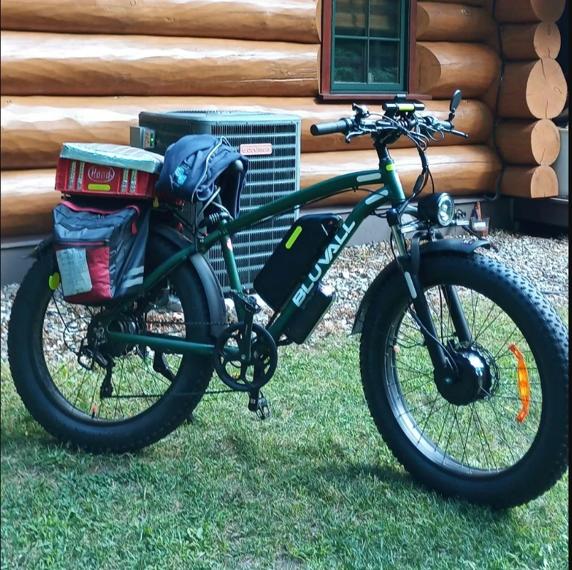 US Stock B1 Electric Bike Adults 5000W Peak 1500W*2 AWD Motor 48V 25Ah Battery 180N.m Torque 37MPH Fat Tire Ebike 26x4.0 All-Terrain Bicycle image 9