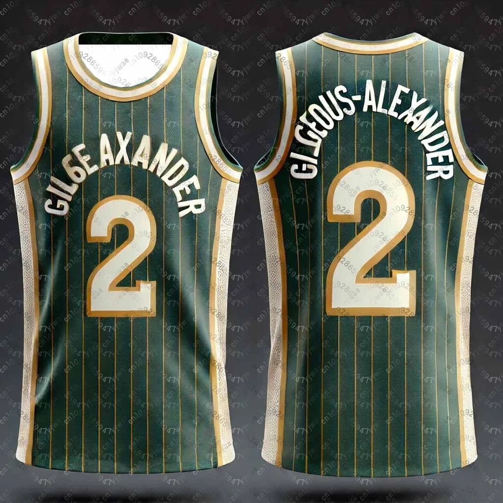 CHATGPT مصممة للأولاد والرجال ثلاثية الأبعاد مطبوعة رقم 2 Gilgeous-Alexander تدريب المرأة الرياضية سترة دون أكمام كرة السلة تانك القمم