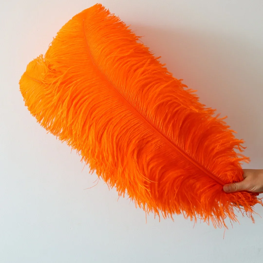 

50pcs Orange Ostrich Feather Plumes 26 28 Inches Wedding Decoration Craft DIY Costume Carnival Party Centerpiece Accessories