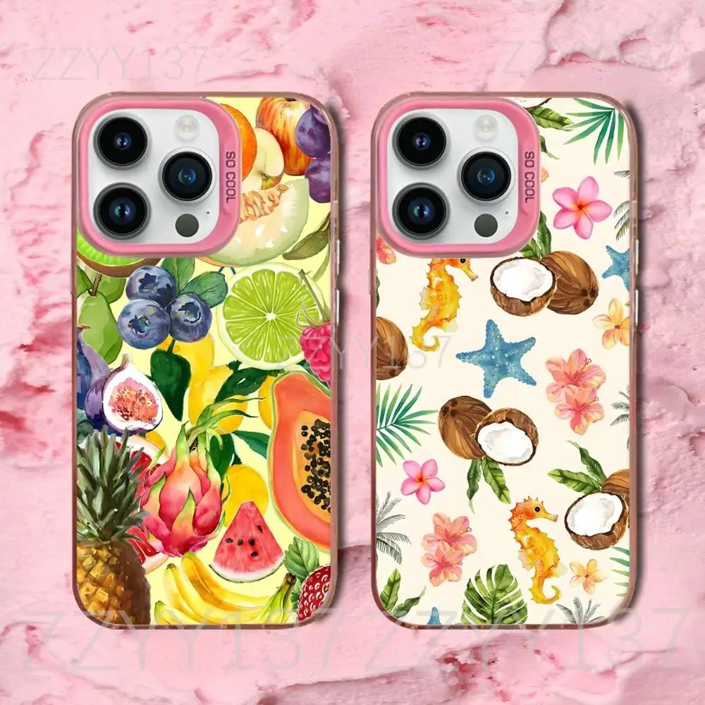 

Cute Fruity Juice Cocona Lemon Phone Case For iPhone 16,15,14,13,12,11,8,7,Pro,Max,Plus,Mini,XS,SE Matte Shockproof Pink Cover