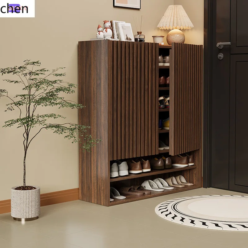 HXL Solid Wood Shoe Cabinet Large Capacity Entrance Doorway Elevator Entrance Ventilation Grid