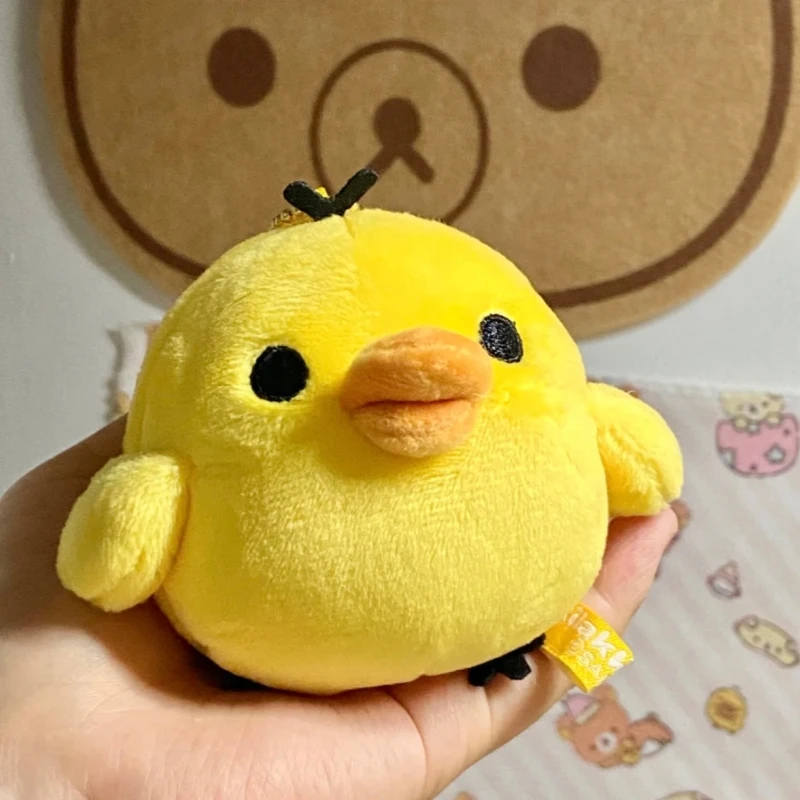 

Kawaii 7 см Кииротори плюшевая кукла брелок Rilakkuma's Friends милый желтый куриный рюкзак Шарм мини-подвеска подарки для девочек и детей