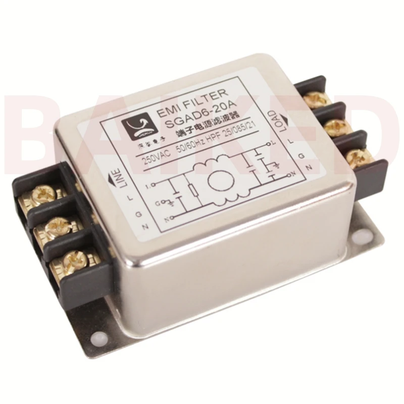 EMI FILTER SGAD6-20A Fence type terminal block power filter 250VAC 50/60HZ HPF 25/085/21 may request customized filters