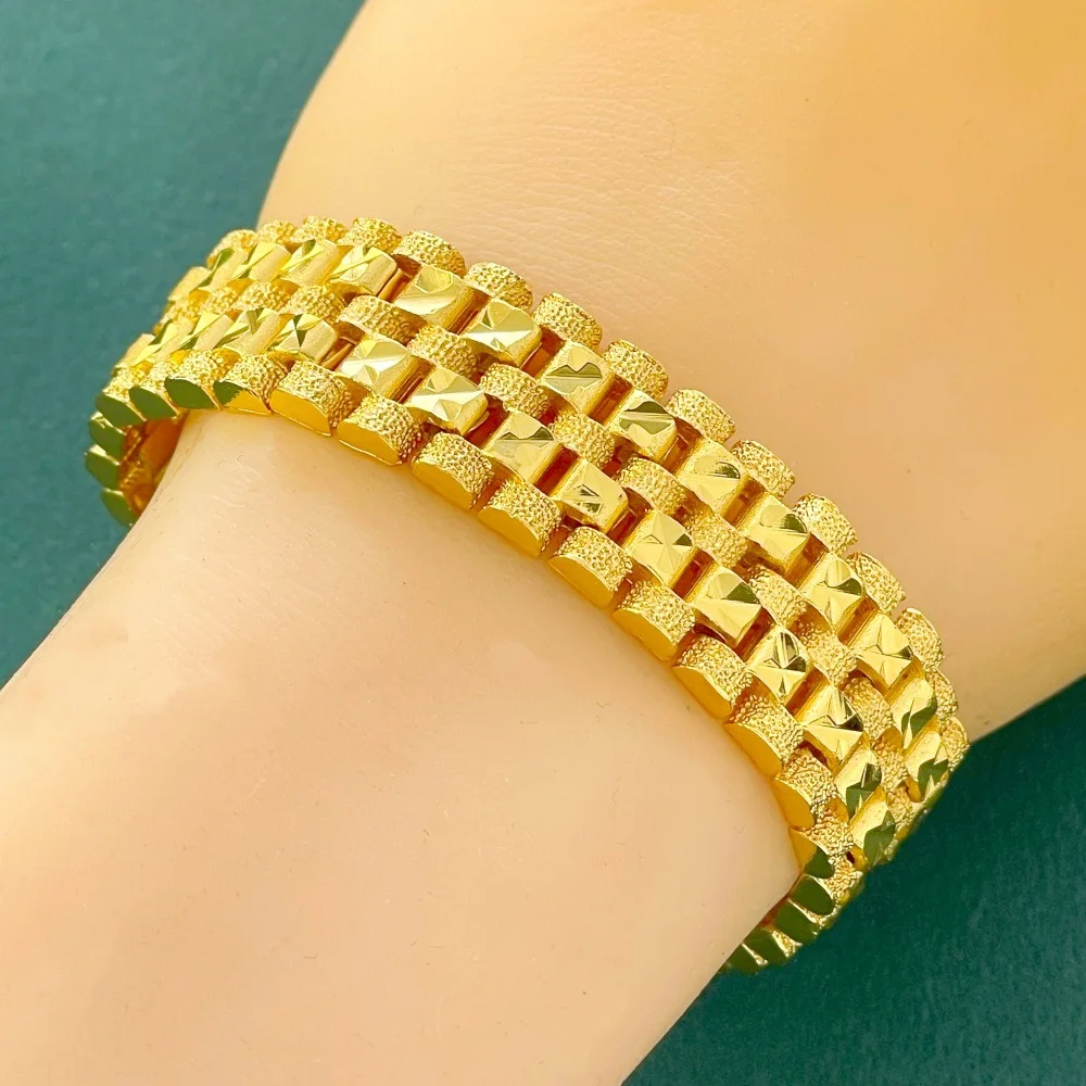 

Позолоченный широкий браслет в стиле кубинской цепи для мужчин, прочный многослойный браслет-цепочка, подарок в стиле хип-хоп