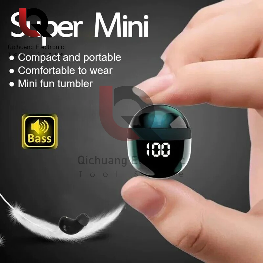 SK Mini Headphones Wireless Bluetooth Earphones Sleep Headset With Mic Noise Reduction Heavy Bass Earbuds For Smart Phone