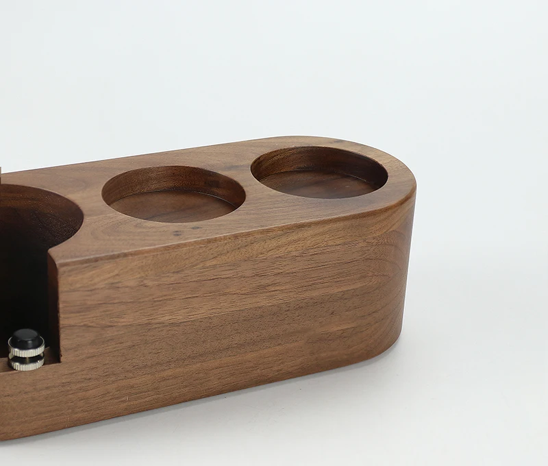 51mm/53mm/58mm Kaffee Filter Halter Tamper Stehen Buche Nussbaum Holz Espresso Distributor Matte Basis rack Für Barista Zubehör – Detail 22