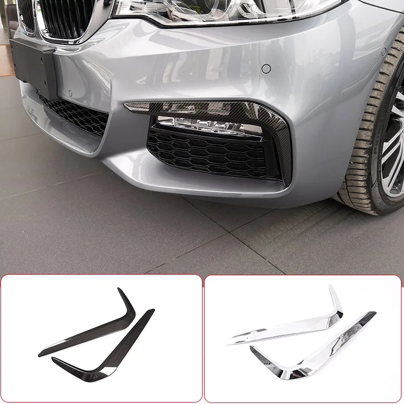 

For BMW 5 Series G30 530liM 2018-2022 ABSCarbon Fiber Style Car Front Fog Decoration Strips Trim Car Accessories