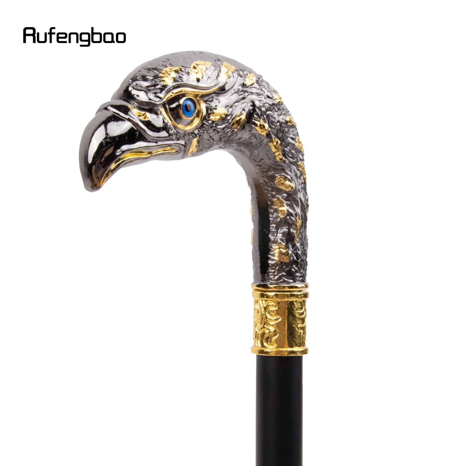 Golden Black Luxury Eagle Head Single Joint Fashion Walking Stick Decorative Vampire Cospaly Walking Cane Halloween Crosier 92cm