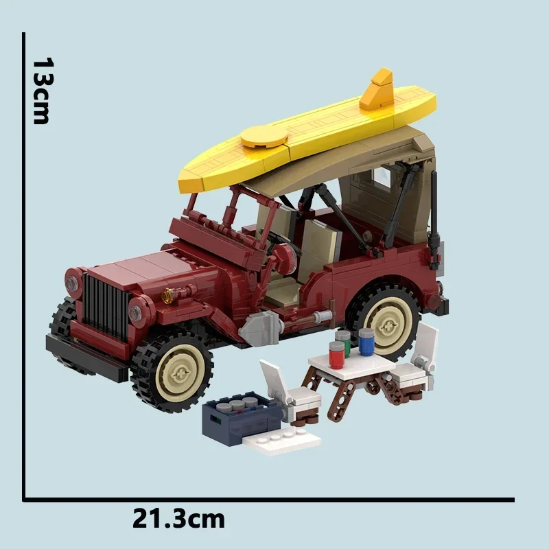 Jeep Cars ensembles de construction MOC 628 pièces blocs de construction de voiture voiture Cool modèle de collection Kits de voiture jouets de construction garçons cadeaux d'anniversaire