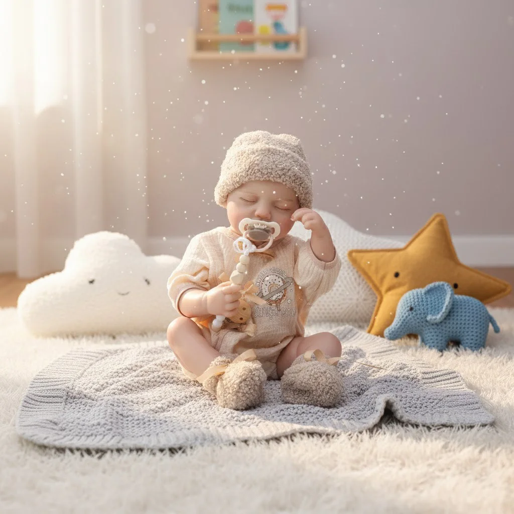 Cloveray 20 inch Full Body Vinyl Realistic Reborn Baby Doll 48cm Vinyl Doll Handmade High Quality High Color Toy Kid Xmas Gift