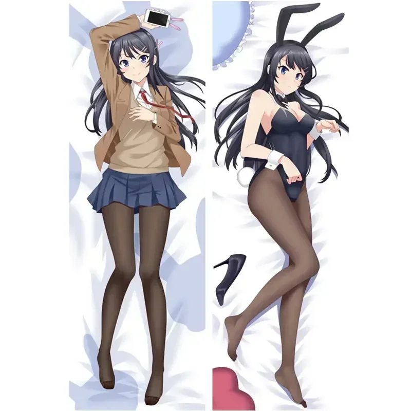 

Двухсторонняя наволочка с 3D-принтом в стиле аниме Rascal Not Dream of Bunny Girl Senpai Sakurajima Mai Dakimakura