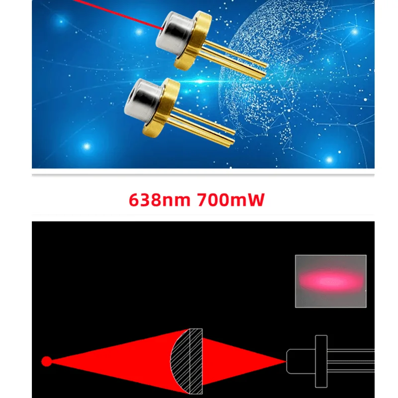 Sterownik lampy PCB z diodą laserową DC 5,8-12 V Wejście zasilania dla 450 nm 520 nm 638 nm 808 nm 980 nm Wysoka moc 100 do 1000 mW