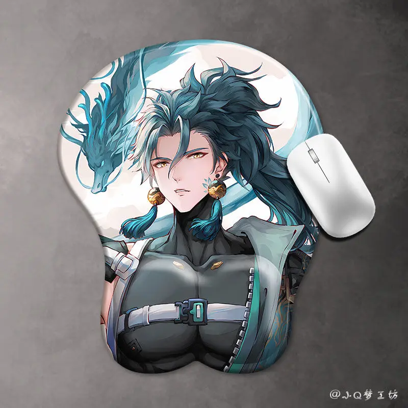 

Новый Wuthering Waves Jiyan мультфильм 3D мягкий силикагель коврик для мыши подставка для запястий клавиатура косплей настольный игровой коврик рождественские подарки