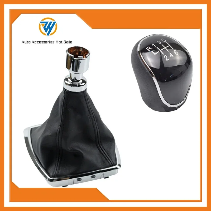 

Gear Knob 6-speed + Gear Shift Gaiter Chrome Frame For Ford For Kuga For C-Max Gear Knob 6-speed Gaiter Chrome Frame