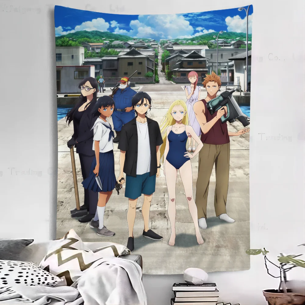 Summer Time Rendering Tapestry Anime Tapestry Hippie Flower Wall Carpets Dorm Decor Wall Hanging Home Decor