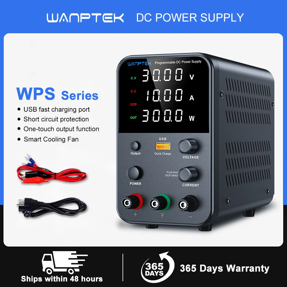 Wanptek DC-Netzteil, 30 V, 10 A, variables Tischnetzteil, einstellbares Labornetzteil, 60 V, 5 A, 120 V, 3 A, Spannungsregler