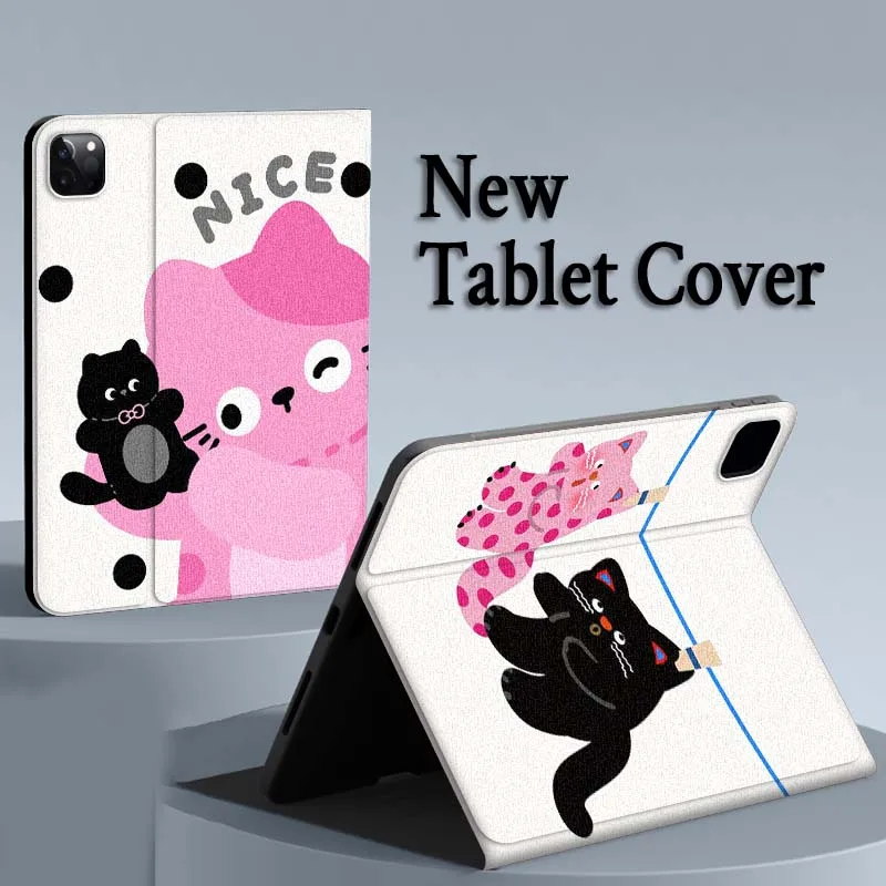 

playful cartoon cat Pattern Case For iPad Air Mini Pro 7 6 5 9.7 11 10.5 12.9 Automatic Sleep/Wake Tablet