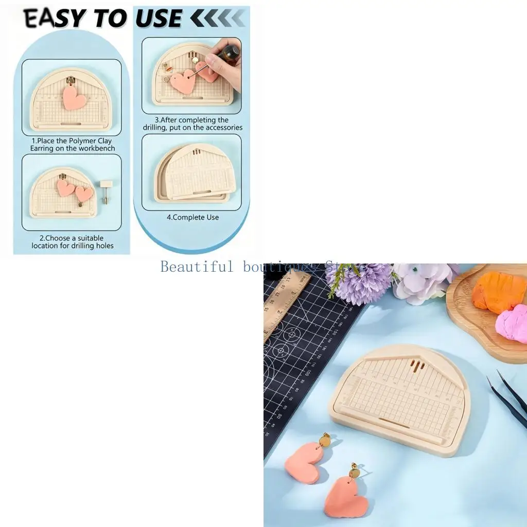 U4LF Jewelry Making Board for Polymer Clay Earring Punching Use
