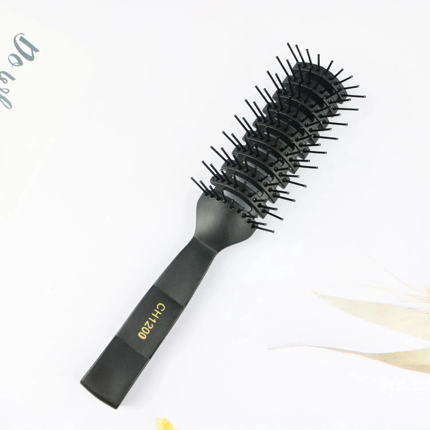 Factory Direct PP All Black MEN\'S STYLING Rib Comb Anti-static High Temperature Nine-row Comb Special Hair Comb