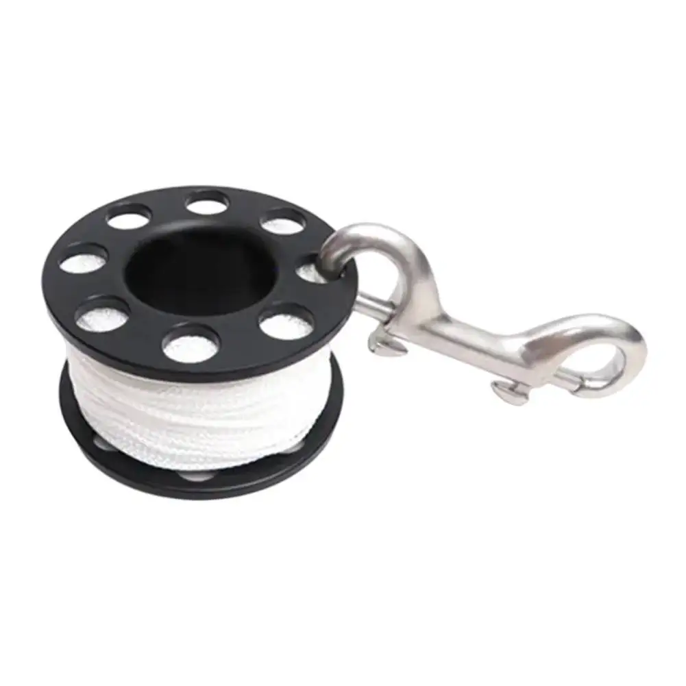 Lightweight Diving Finger Spool Reel with Double Hook Snap in 15M/30M/50M for Smart Underwater Line Management