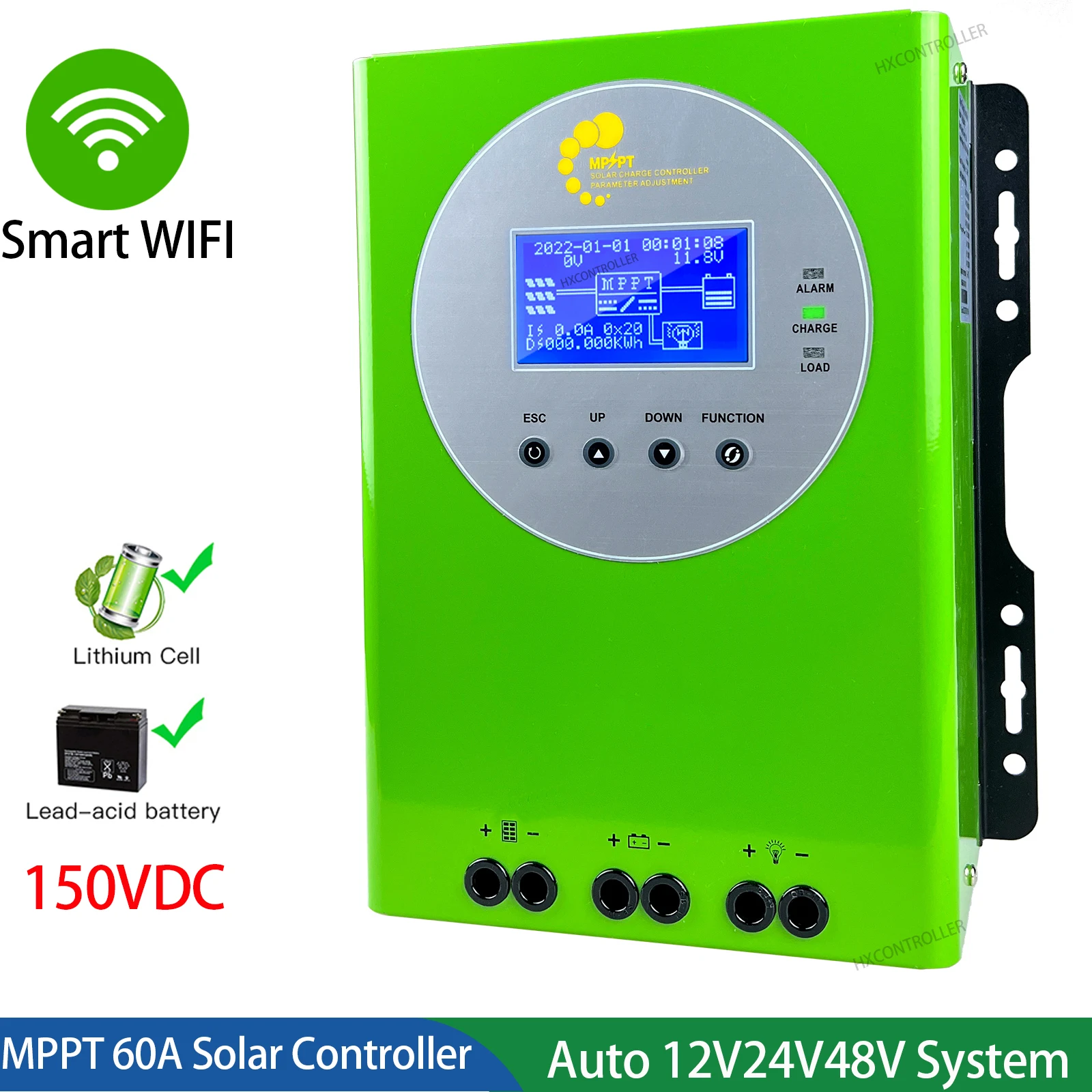 12V 24V 48V MPPT Solar Panel Charge Controller 150VDC 60A 40A PV Battery Charging WIFI Regulator For Lifepo4 GEL Lithium