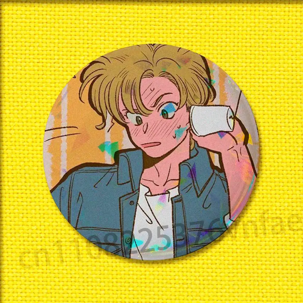 Banana Fish Ash Lynx Eiji Okumura Badge For 58mm 32mm 44mm 25mm 75mm Round Pin Brooch Insignia Cover Cosplay view 4