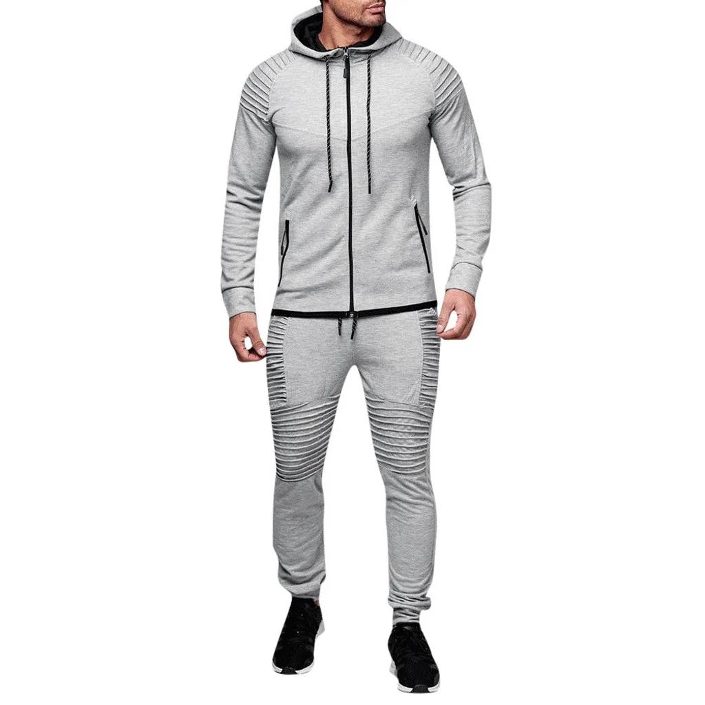 

Men'S Tracksuit Oversize Pocket Pants Sets Autumn Sports Suit Winter Sweatshirt And Pants Gym Sports Comfortable Zipper Sweatsui