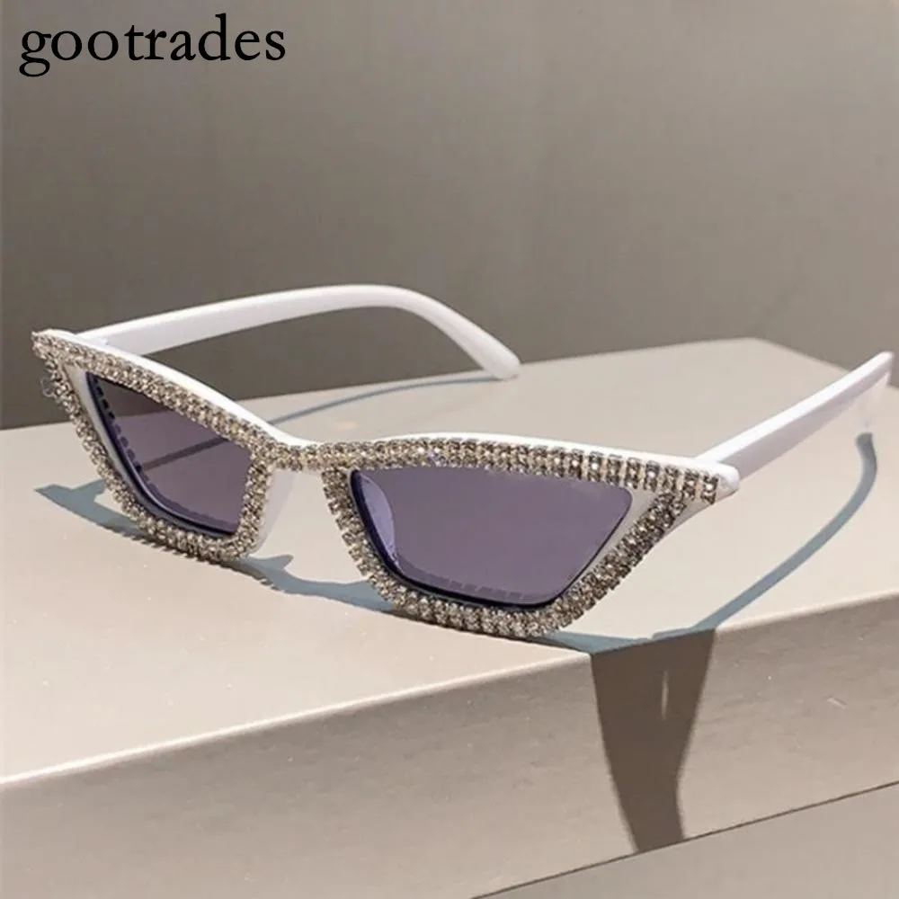 

gootrades Cat Eye Sunglasses Women Men Fashion Diamond Luxury Brand Designer Glitter Sun Glasses UV400 Shades Eyeglasses Goggles