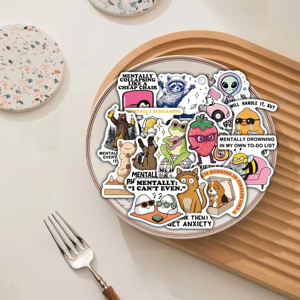 50PCS Nervous Breakdown Sticker Notebook Laptop Scrapbook Waterproof Aesthetic Decorative Phone Harajuku Colorful Sticker