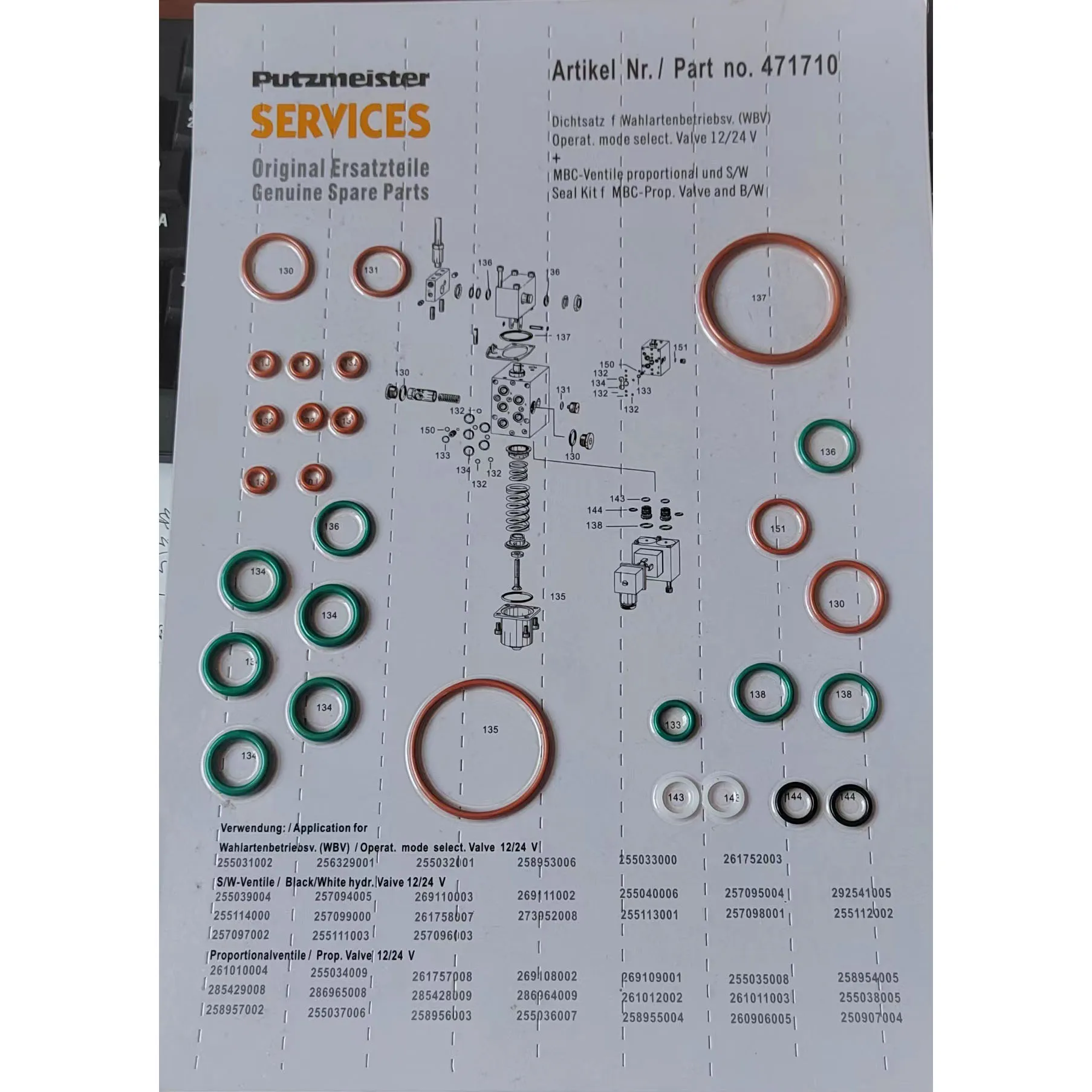 

Putzmeister HV BOOM O RING KIT MBC Valve Seal Kit 471710 471709 262824008 Hydraulic Cylinder Boom Repair Kit 479580 279455004