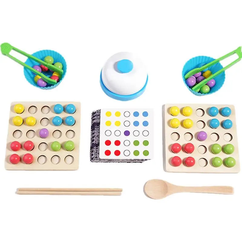 

Wooden Peg Board Beads Game Wooden Color Sorting Children's Counting Toy Color Recognition Learning Montessori Toys For Home