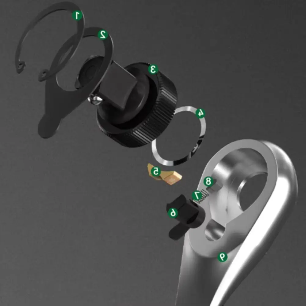 

Привод с храповым механизмом 1/4 дюйма, поворотная трещотка, двусторонний торцевой ключ с трещоткой на 90 зубьев, сверхмощный адаптер для лома. Ручной инструмент