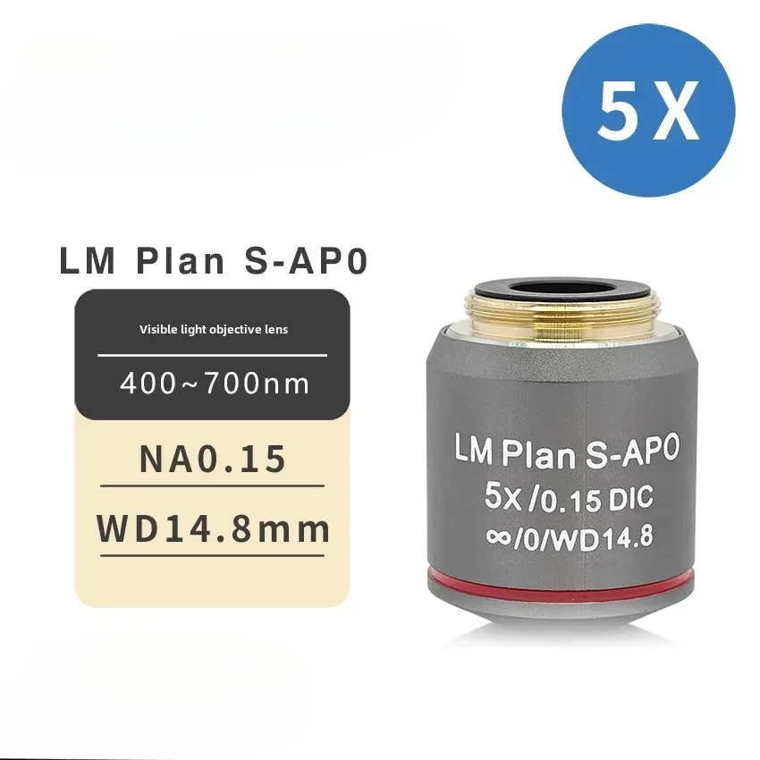 Metallographic Flat Field Semi Complex Achromatic 5X 10X 20X 50X 100X Telephoto Microscope Objective S-APO DIC for Olympus
