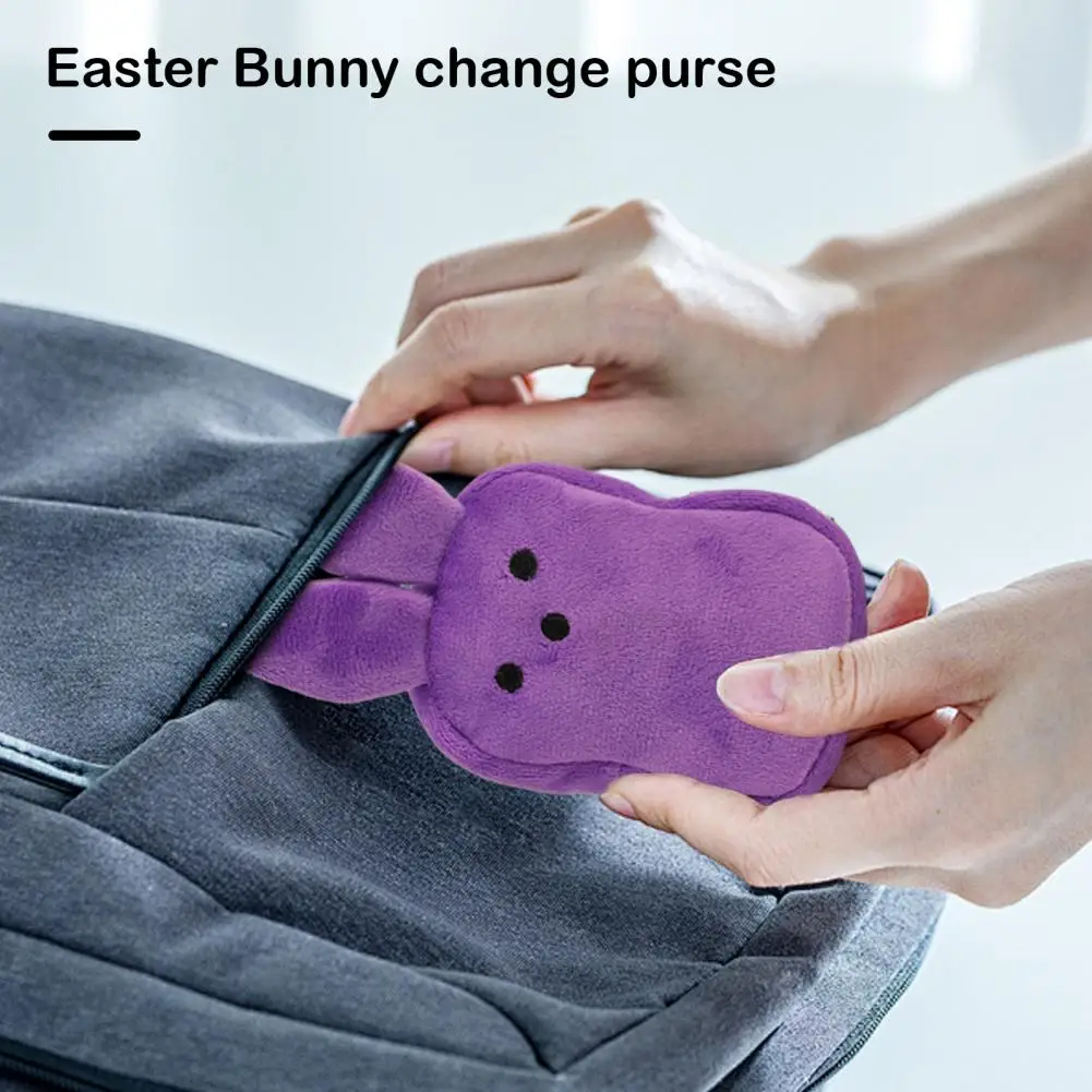 Rabbit Coin Purse Colorful Rabbit Coin Holder Pouch Festival Gift Bag Plush Easter Bunny Wallet Soft Fabric Coin Holder