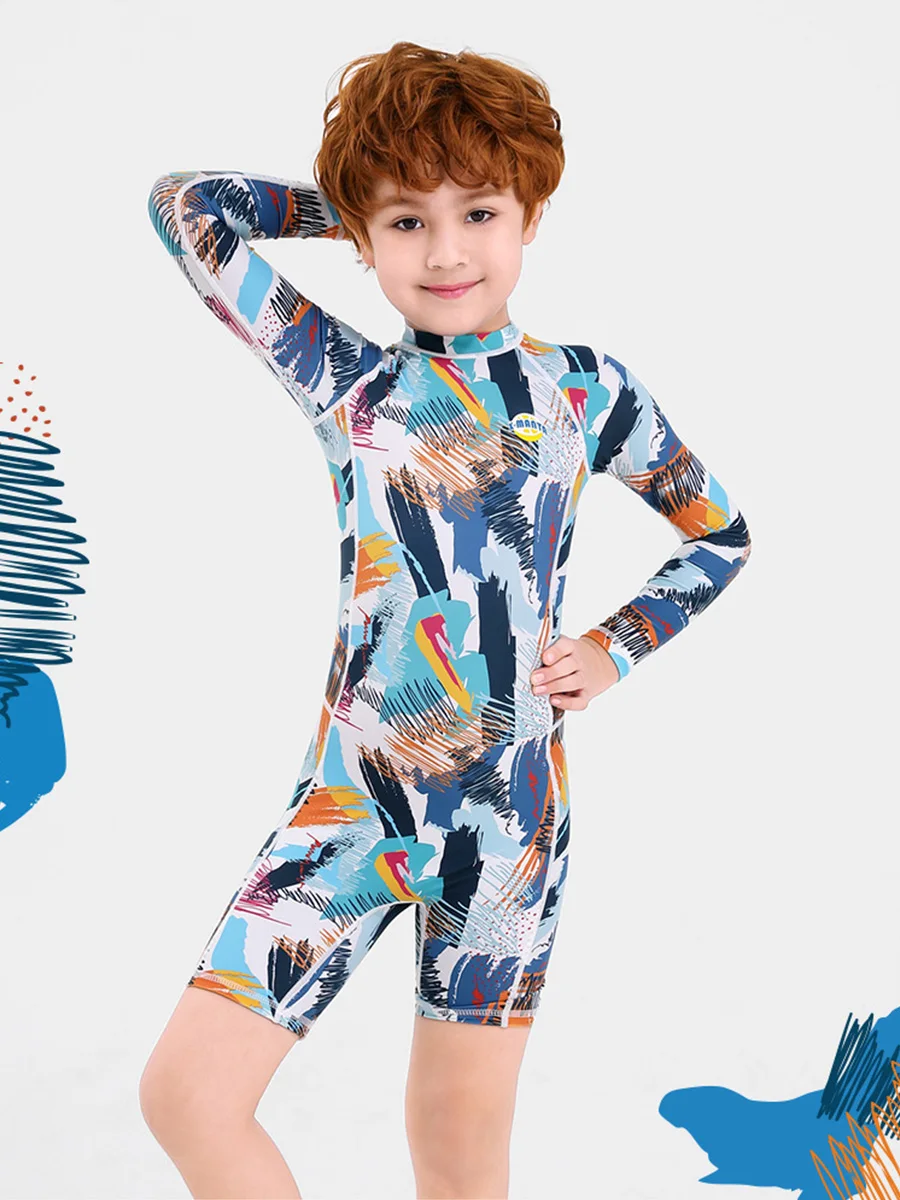 One Piece Swimsuits Boys Girls Swimwear Kids Bathing Suit Cartoon Quick Drying Swimming Clothes Baby