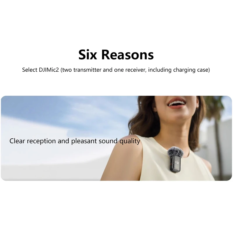 Mic 2 per DJI microfono Wireless 250m Duo/Solo Mic ricevitore trasmettitore con custodia di ricarica per intervista Vlog Live Streaming