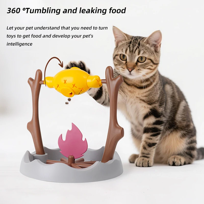 

Игрушки для кошек и собак: Вращающаяся кормушка-головоломка «Куриная ножка» 360° ° Игрушка-головоломка для скрытого раздачи корма, развивающая игрушка для домашних животных
