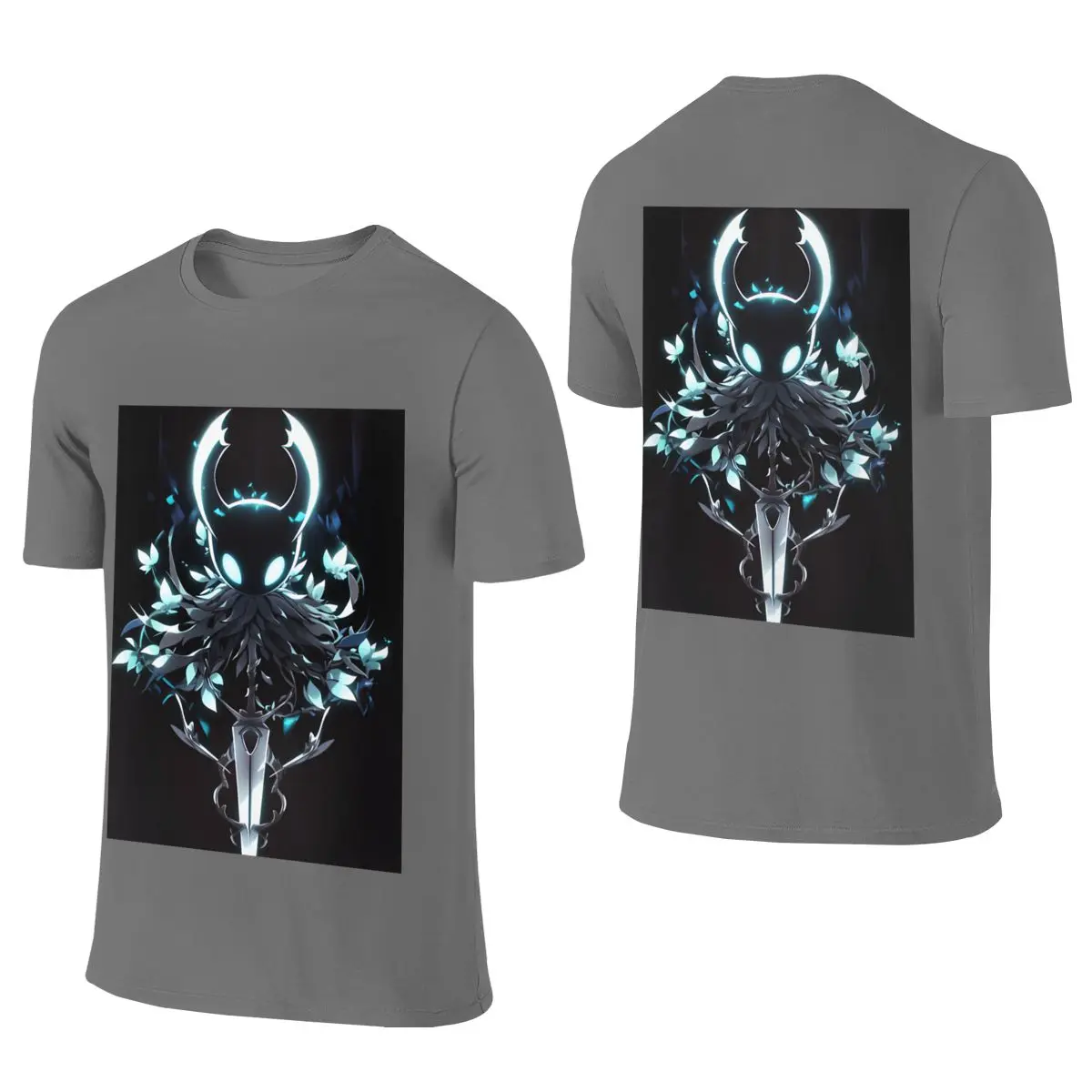 Neon Hollow Knight Crew Neck Reversible T-shirt Retro Academy Embroidery Men's T-shirts