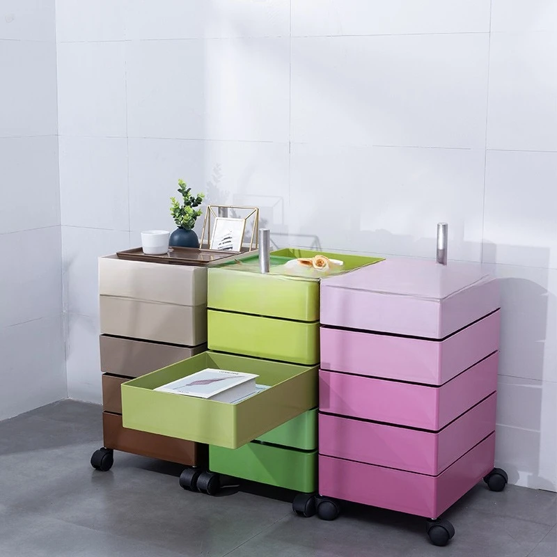 Creative trendy bedside cabinet, rotating multi-layer, cosmetic storage, mobile storage cabinet for bedrooms