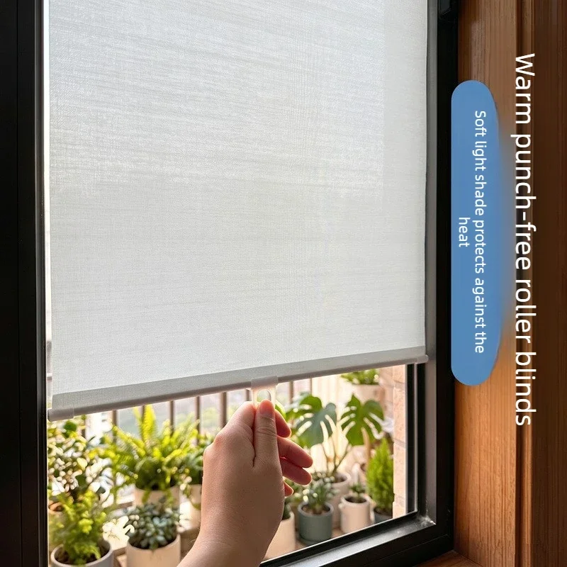 No Drill Retractable Blackout Roller Shade Suction Cup Window Cover Heat UV Protection Portable Sunshade for Balcony Office Car