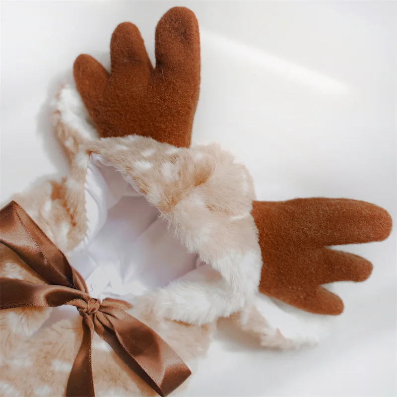 Haustier Katze Hund Weihnachtskostüm Cosplay Elch Umhang Hundekostüme für kleine Hunde Niedliche Katzenkleidung – Detail 6