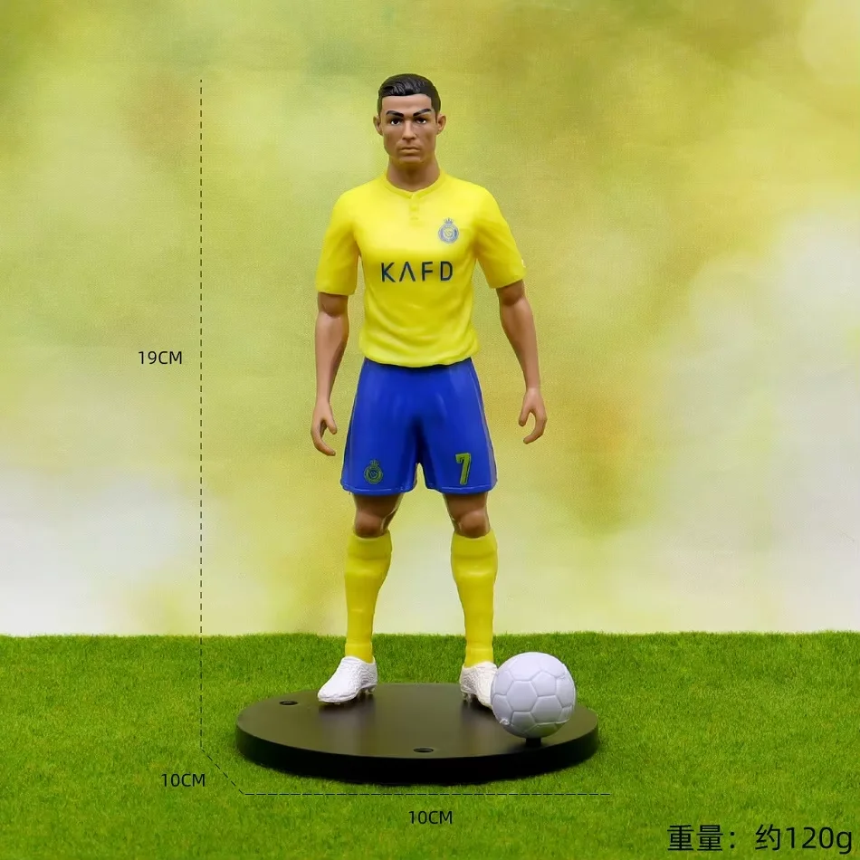2026 Neue Fußballstar-Figuren von Ronaldo, Messi, Mbappé, Niedliche Cartoon-Actionfiguren, Auto-Zubehör, Geschenke für Fußballfans